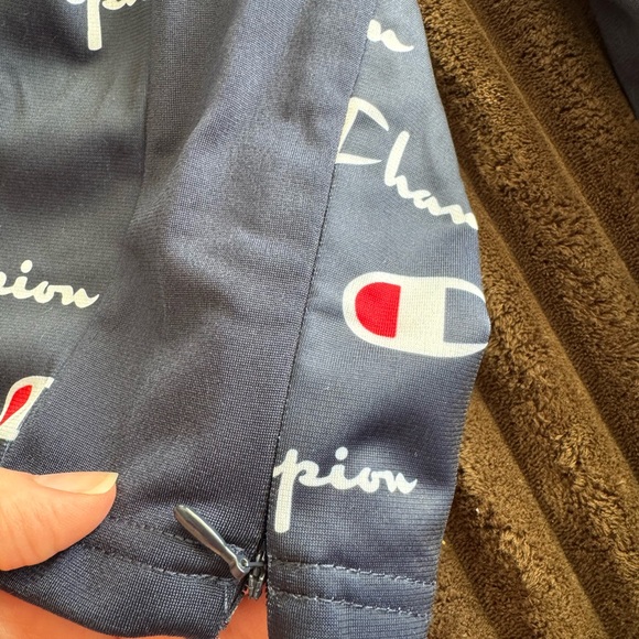 Champion Navy Joggers with Red Accents, Use good condition. No stretchy fabric - Picture 8 of 9